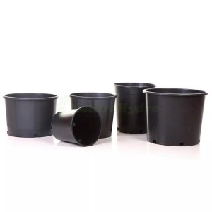 Black Plastic Flower Nursery Gallon Pot