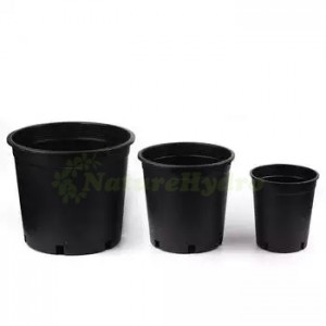 Black Plastic Flower Nursery Gallon Pot