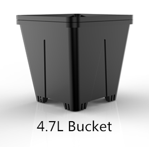 Plastic 4.7L Square Bucket For Hydroponics
